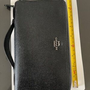 Coach Black leather Wallet with Handle